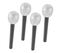 Toyvian 4Pcs Glitter Simulation Microphone Models Party Favors Cosplay Play Props for Birthday Stage Shows