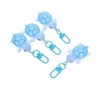 Toyvian 4pcs Glow Dark Mini Turtle Keychains Cute Sea Animal Accessories for Backpack Bag Charms Versatile Multipurpose Keyrings for Nighttime Use and Party Favors