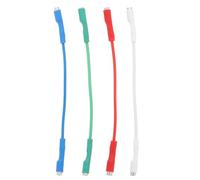Toyvian 4pcs Gramophone Lead Wires for Phono Record Players Practical Phonograph Cable in White Red Green Blue Easy Installation and Space-saving Design