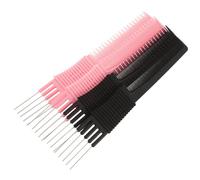 Toyvian 4pcs Hair Comb Set Carbon Fiber Anti-Static Metal Teasing and Parting Combs for Curly and Braided Hair, Professional Barber Supplies for Men and Women
