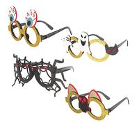 Toyvian 4Pcs Halloween Glasses Festival Prop Skull Ghost Owl Spider Design for Party Cosplay Safe Material Eyewear Decoration for Carnivals and Themed Celebrations