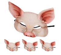 Toyvian 4pcs Halloween Pig Mask: Half Face Pig Mask For Halloween Carnival Costume Party - Eva Masquerade Animal Cosplay Props For Funny