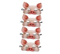 Toyvian 4pcs Halloween Pig Masks EVA Half Face Breathable Animal Cosplay Costume Party Dress Up Masks for Carnival Masquerade Festival