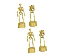 Toyvian 4pcs Halloween Skeleton Figurines Realistic Spooky Decor for Parties Collectibles for Haunted Houses Graveyard Scenes Enhance Your Halloween Atmosphere