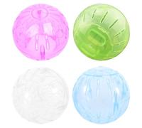 Toyvian 4pcs Hamster Running Ball: Plastic Silent Pet Exercise Wheel For Small Animals - Hamster Ball For Chinchillas Daily Fitness Play