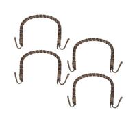 Toyvian 4pcs Handmade U-Shape Rattan and Iron Teapot Handle Replacement with Comfortable Grip for Kettles and Pots, Vintage Aesthetic Design Suitable for Home and Restaurant Use