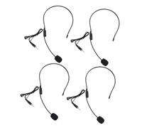 Toyvian 4pcs Head-mounted Wired Microphone with Threaded Connector, Condenser Headset Microphone for Voice Amplifier, Earhook Mic Suitable for Speakers and Public Speaking