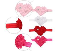 Toyvian 4Pcs Heart Flower Headbands for Newborns Comfortable Hair Accessories for Christmas Birthdays and Everyday Wear