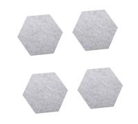 Toyvian 4pcs Hexagon Soundproofing Felt Wall Panels Silver Grey Noise Reduction Pads for Studio Acoustic Treatment and Home Sound Insulation