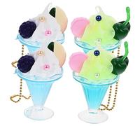 Toyvian 4pcs Ice Cream Dessert Pendant Keychain Charms Bag Accessories Keyring Charms Kawaii Keychains for Women