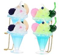 Toyvian 4pcs Ice Keychain Chain Kawaii Ice Cream Dessert Pendant for Women Keychains Bag Charms Hanging Pendant Purse Charm for Birthday