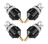 Toyvian 4Pcs Inflatable Boat Pump Adapter Set for Kayak and Paddle Board, Black Air Valve Conversion Heads Compatible with Sup Compressor and Inflator for Water Sports