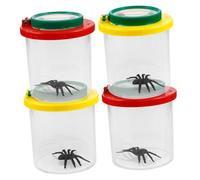 Toyvian 4Pcs Insect Habitat Container with Magnifier Educational Science Exploration Box for Critter Cage for Bug Viewing and for Boys