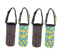 Toyvian 4pcs Insulated Water Bottle Sleeve Case Cover Bag for Hot Cold Drinks Multi-Functional Cooler Warmer Flower Design for Travel Hiking and Daily Use