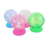 Toyvian 4pcs Interactive Transparent Running Wheel for Small Pets Easy to Exercise for Gerbils Mice and Dwarf Hamsters Promotes Health and Vitality