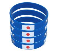 Toyvian 4pcs Japan National Flag Silicone Sports Bracelets Durable Wrist Bands for Events Soccer Parties Team Spirit Souvenir for Men and Women