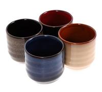 Toyvian 4pcs Japanese Style Retro Ceramic Teacups for Black Tea with Fine Grinding Process Decorative Kung Fu Tea Cups and Home Use