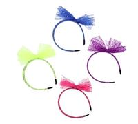 Toyvian 4pcs Lace Bow Headbands for Women with Secure Fit and Photo Prop Feature, Adorable Large Bow Hairbands for Photography and Cosplay