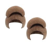 Toyvian 4Pcs Large and Small Coconut Shell Reptile Hideouts Set, Hollow Gecko Hide Cave and Humidity Shelter for Terrarium Habitat, Natural Coconut Shell Hideout for Leopard Gecko, Snake,