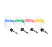 Toyvian 4pcs Leakproof Small Pet Water Bottles 60ml Plastic Water Dispensers Buckle Clamping for Hamster Cage Feeding and Hanging