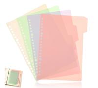 Toyvian 4pcs Light Pink Flexible Binder Dividers with Tabs, Pastel Pp Folder with Multi Pockets, Easy Page Turning and Convenient Organization for Photography and School Use