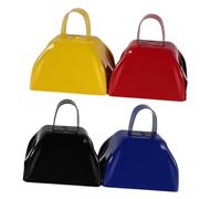 Toyvian 4pcs Loud Metal Cowbells with Ergonomic Handle for Sports Events Parties and Holiday Celebrations Resonant Noise Makers for Football Baseball Games
