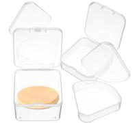 Toyvian 4pcs Makeup Sponge Storage Box Plastic Makeup Puff Holder Easy to Take Multiple Uses Travel Cosmetic Accessories for Women