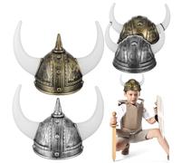 Toyvian 4pcs Medieval Viking Helmet Comfortable Lightweight Horned Headpiece for Halloween Cosplay and Themed Events Reusable and Easy to Clean Accessory for Parties and Festivals