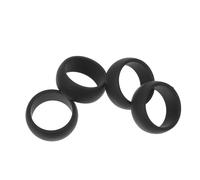 Toyvian 4pcs Men's Silicone Sport Finger Ring Protector for Workout Use | Black Flexible Silicone, Comfortable Fit, Simple Style, Birthday Gift Option, Sturdy during Heavy Exercise