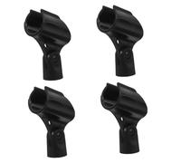 Toyvian 4pcs Microphone Clip Mic Clamp U Type Holder for Wireless Microphone Stable Clip for Stand Use
