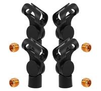Toyvian 4pcs Microphone Clip Mic Clips for Stands Mic Stand Attachment Clamp Holder for Podcast Interview