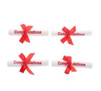 Toyvian 4pcs Mini Certificate Doll Accessories for Graduation Party Favors Home Decoration Bouquet Enhancement Creative Graduation Season Decor