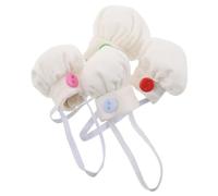 Toyvian 4pcs Mini Doll Chef Hats Soft Cotton Cooking Caps for Stuffed Animals Plush Role Play Photo Props Red Green Blue Pink