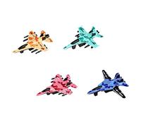 Toyvian 4Pcs Mini Friction Powered Airplane Lightweight Preschool Pull Back Fighter Planes for Birthdays Parties Daily Fun