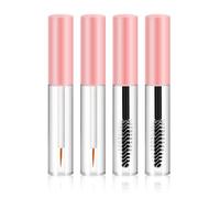 Toyvian 4pcs Mini Mascara Tubes and Eyelash Cream Mascara Container Bottle with Shadow Tip Liner Tube, 10ml Refillable Pet Material with Body Design, for Makeup Tool Storage Random Color