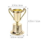 Toyvian 4pcs Mini Plastic Trophy Awards with Stable Base for School Competitions Party Decorations Gold Color Small Student Achievement Prizes