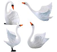 Toyvian 4Pcs Mini Swan Ornaments Tiny Swans Miniature Figurines Diy Flowerpot Accessories Micro Landscape Decor for Home Garden Bonsai and Desktop Display
