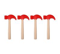 Toyvian 4Pcs Mini Wooden Hammers Kids Red Mallets Gavel Toy Wood Hammer Breakable Heart Hammer Small Wooden Mallet Small Hammers for Chocolate Breakable Mold