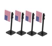 Toyvian 4pcs Miniature American Flag Building Bricks Set Independence Day Soldiers Educational for Boys Creative Role Playing Historical Fun