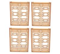 Toyvian 4pcs Miniature Chinese Architecture Wooden Window Models for Dollhouse DIY Durable Craftsmanship with Intricate Traditional Patterns Elegant Mini Furniture Decoration for Sand
