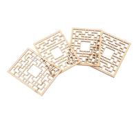 Toyvian 4pcs Miniature Chinese Window Models Wooden Tiny Frames with Functional Doors Traditional Architecture DIY Kit for Dollhouse Accessories and Micro Landscape Enthusiasts