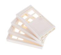 Toyvian 4pcs Miniature Dollhouse Doors Unpainted Plastic Model Sturdy Detailed Tiny House Building Materials for DIY Dollhouse Decoration and Garden Miniature Door