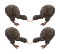 Toyvian 4pcs Miniature Resin Bird Decor for Home Garden Landscape Static Simulation Kiwi Bird Artificial Animal Figures