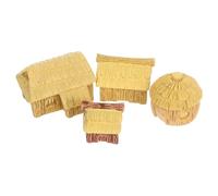 Toyvian 4pcs Miniature Resin Houses Small Landscape Villa Ornaments for Office Desk Cottagecore Garden Decor Tiny Figurines for Micro Landscapes