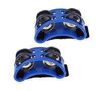 Toyvian 4pcs Musical Instrument Foot Shaped Tambourine Double Row Jingles for Adults Boys and Girls Percussion Bells Elastic Band