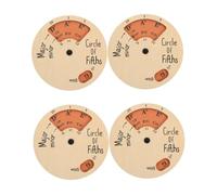 Toyvian 4pcs Musician Melody Wheel Circle of Fifths Chord Tool Wooden Instrument Accessory