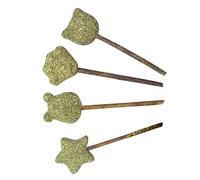 Toyvian 4PCS Natural Catnip Lollipops Set for Cats and Kittens Eco Friendly Polygonum Cat Candy Shapes Promotes Digestion Healthy Edible Pet Snack