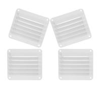 Toyvian 4pcs Nylon Marine Louvered Vent Grille for Cabin Airflow White | Flush Mount Cover, 5.3x4.8 Inch Size, Boat Side Wall and Caravan Side Wall Use