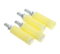 Toyvian 4pcs Nylon Sliding Gate Roller Wheel for Rail Door with Stable Fixation and Rust Proof Steel Components Yellow Electric Gate Guide Roller