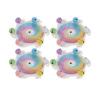 Toyvian 4pcs Parrot Spinning with Bells for Parakeets and Cockatiels, Plastic Bird Chewing for Beak Health and Multisensory Stimulation, Interactive Rotating Wheel Cage Enrichment